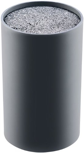 TokioKitchenWare Messer-Halter: Universeller Messerblock mit Borsten-Einsatz, schwarz (Küchenmesser-Block, Messerhalterungen, Borsteneinsatz)