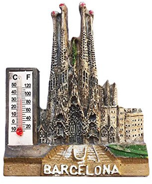 Barcelona Spain souvenir 3d fridge magnet thermometer style, Home& kitchen decoration Barcelona Spain refrigerator magnet
