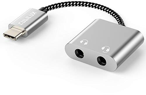 Cubilux USB C Dual 3.5 mm Headphone Splitter, 96 kHz / 24 Bit, Silver | Type C to Double 3.5 mm 2-Way Earphone Adapter for USB C iPhone 15–17, iPad Pro, iPad Air, Phones and Tablets