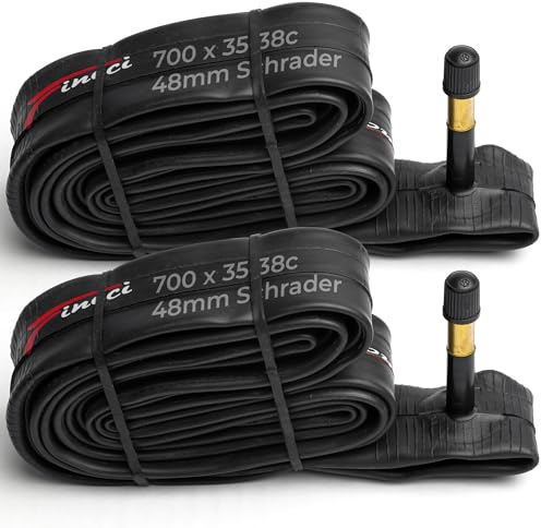 Fincci Fahrradschlauch 28 Zoll - Paar Rennrad Schlauch 700x 32c 35c 38c, Schlauch 40-622 mit 48mm Schrader Autoventil - für Ebike, Rennrad Tourenrad, Race Fahrrad, Fahrradzubehör 2er Pack