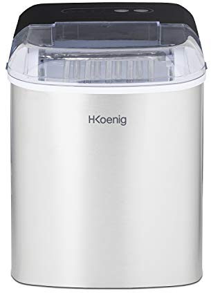 H.Koenig Machine à glaçons ICEK12, 12kg en 24h, 2 tailles de glaçons automatique électrique compact portable sans installation silencieuse 2,1L, cube de glace rapide prêt 13min, à poser sur comptoir