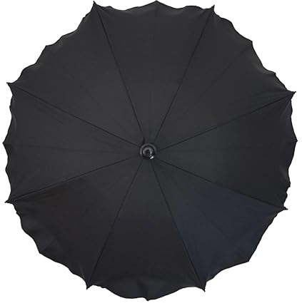 Skyline Universal Sonnenschirm Regenschirm für Kinderwagen und Sport Buggy, Babywagen Schirm mit Universal Halterung, UV-Schutz50+ Sonnensegel Sonnenschutz (Schwarz)