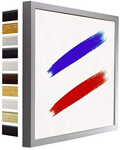 myposterframe Nordica Leerrahmen für Leinwand Bilder 50 x 60 cm Bilderrahmen Holz Größenwahl 60 x 50 cm Farbwahl Weiß gemasert ohne Verglasung