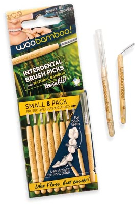 Woobamboo Umweltfreundliche Interdentalbürsten, Bambus, klein, 8 Stück