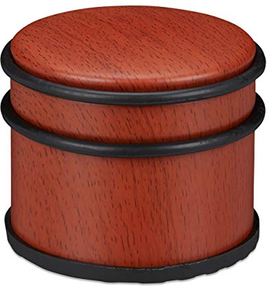 Relaxdays 10x Fermaporta, Blocca Porta Pesanti & Finestre, Acciaio & Gomma, Accessorio per la Casa, ∅ 9,5 cm, Marrone-Rosso