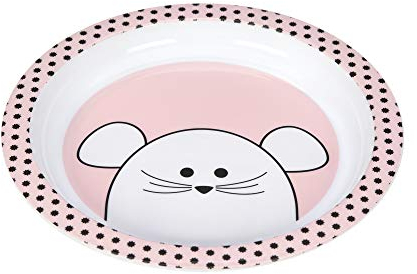 Lässig Assiette pour enfants sans mélamine, sans BPA, pour lave-vaisselle et micro-ondes/Assiette PP Little Chums Mouse
