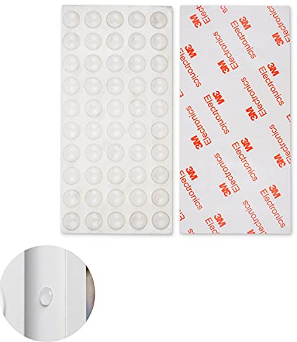 Tampons en silicone, Lot de 50, 50 x Ø 10 mm, Transparent, Tampon amortissant auto-adhésif, Butoir de protection, Butée de meuble pour armoires, tiroirs, Butées portes, pied caoutchouc, patin silicone