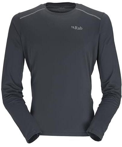 Rab Men's Force LS Tee Lightweight Long-Sleeve T-Shirt for Trekking, Climbing, & Trail Running - Beluga - Large