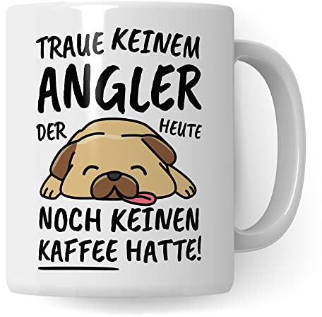 Tasse Angler lustig, Angler Geschenk Beruf, Spruch Kaffeebecher Angler Geschenkidee, Angel Rute Fisch Kaffee-Tasse Teetasse Becher