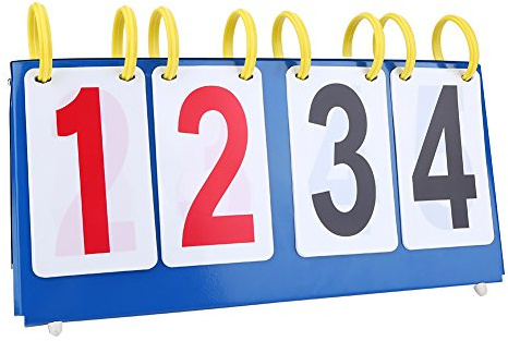 3/4-stellige Flip-Sport-Anzeigetafel, tragbarer Tisch-Volleyball-Basketball-Tischtennis-Sport-Score-Flip-Anzeigetafel (4 Ziffern)