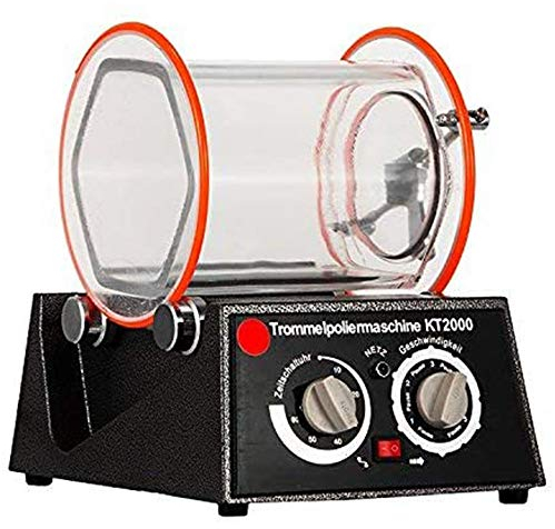 GEJLELDS 5kg 180W Rotary Tumbler Macchine per lucidare Gioielli Tamburo di lucidatura Mulino a Sfere Lucidatrice rotativa Lucidatrice Lucidatrice rotativa per Gioielli Finisher KT2000
