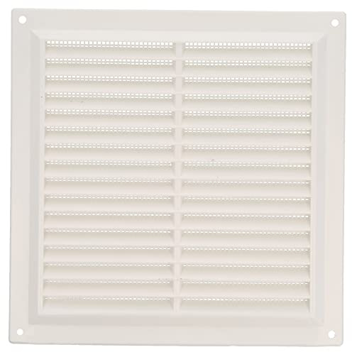 Amig - Quadratisches Lüftungsgitter aus Kunststoff mit Moskitonetz | Lüftungsgitter für Luftauslässe | Ideal für Küchen- und Badezimmerdecken | Maße : 200 x 200 mm | Farbe: Weiß