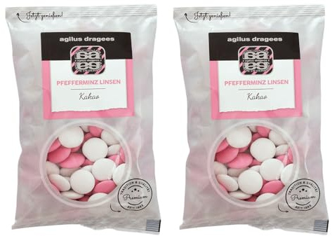 agilus dragees | Schokolinsen | mit Pfefferminzöl | Kern aus Zartbitterschokolade | 400g