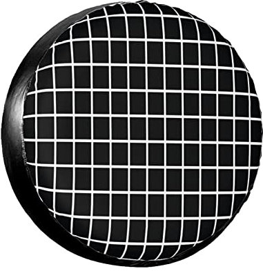 Reifensack Abstraktes Geometrisches Schwarzweiss-Muster Mit Kleinen Quadraten Wetterfest Reifenschutzhülle Uv-Schutz Reifen Schutzhülle Für SUV Geburtstag Auto 16inch