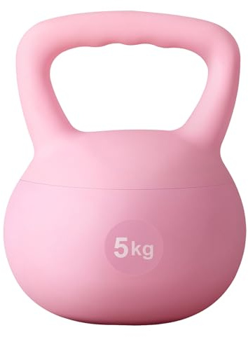 soges Kettlebell aus weichem PVC, gefüllt mit Eisensand, mit breitem, rutschfestem Griff, Krafttraining und Fitness, Training zu Hause und im Fitnessstudio