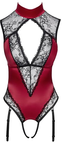 COTTELLI Damenbody - figurbetonter Body mit Spitze, ideale Passform, ouvert in M