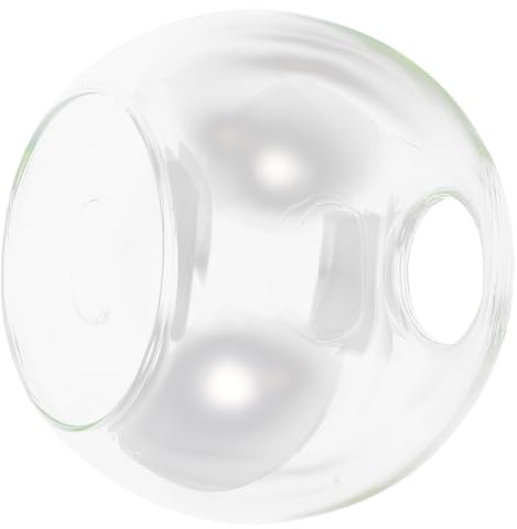 Veemoon Pantalla de Cristal Globo de Vidrio Transparente para Lámpara Colgante Doble Abertura Fácil Instalación y Suaviza la Luz para Decoración en Hotel o Estudio