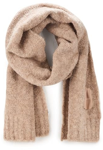 Calvin Klein Damen Soft Boucle Cold Weather Knit Scarf Winterschal, Melierte Mandel, Einheitsgröße