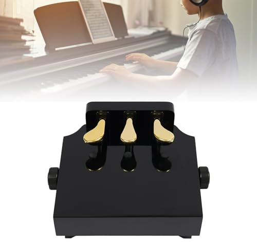 Klavier Pedal Extender Bank Kinder Pedalverlängerung Höhenverstellbar EPiano Pedaleffekt Bank mit 3 Pedalen für vertikales Klavier, elektronisches Klavier, Flügel