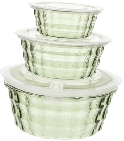 CIYODO 3pezzi Contenitore Per Conservazione Della Frutta Contenitore Per Alimenti Freschi Ciotola Trasparente Coperchio Forniture Per Frigorifero