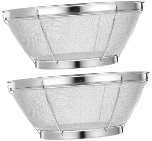 MAGICLULU 2 Pezzi Scolapiatti per Lavello da Cucina a Maglia Fine Scolapasta per Lavare Il Riso in Acciaio Inossidabile