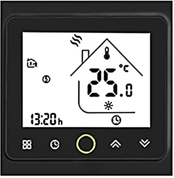 SHUAIGUO Smart Thermostat Intellight Temperature Controller 5A Water/Gas Boiler Termostati per Casa Senza Wi-Fi - Nero