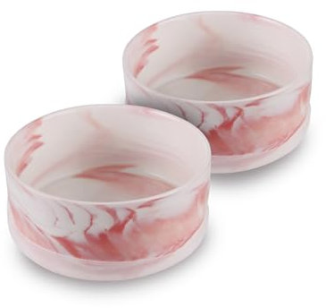 Ciotola per cani in ceramica, set da 2 (rosa/850 ml), ciotola per cani di taglia piccola e grande, base antiscivolo, lavabile in lavastoviglie, ciotola per cibo