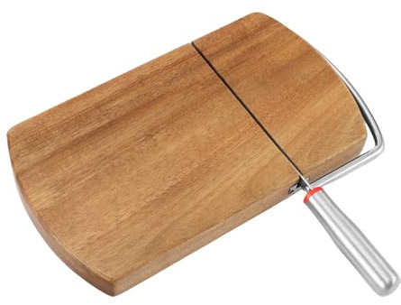 Flkiglm Käseschneidebrett mit Drahtschneider, Käseschneidebrett,9,2 x 8,4 Zoll Käseschneider | Multifunktionaler Trüffelschneider aus Hartholz, rostfreies Schneidzubehör für Kartoffel-Gemüsebutter