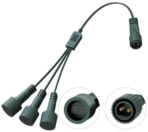 Dalugo Splitter Connector for Christmas Lights, IP65 Waterproof Two Pin Extension Cable Connectors for Icicle, Net, Curtain, G40 Globe Lights