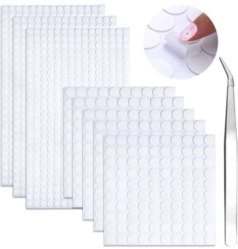 Zasvec Doppelseitige Klebepunkte 1280 Stück Klebepunkte Doppelseitige Selbstklebend Transparente Runde Aufkleber Transparente Punkt-Aufkleber Foto Klebepads Abnehmbare Klebepaste für Dekoration