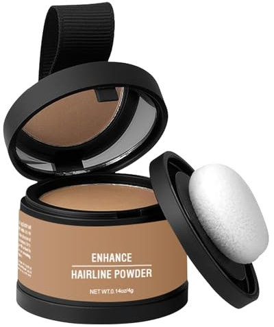 Haarpuder für Frauen, Wurzelpuder für Haare,Wurzelausbesserungspulver, Applikator inklusive - Wasserfester, langlebiger Haar-Concealer, Grauabdeckung, Schattierungswerkzeug für sofort dickeres, voller