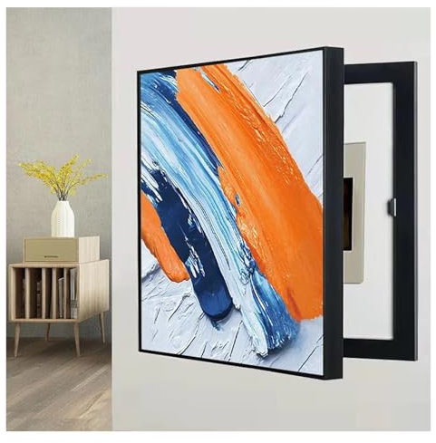 LSSHQ Cache Tableau Electrique Cache-Compteur Électrique D'intérieur Créativité Cacher Le Comptoir Couvercle Boîte de Distribution Peinture Décorative(A,35x45cm)