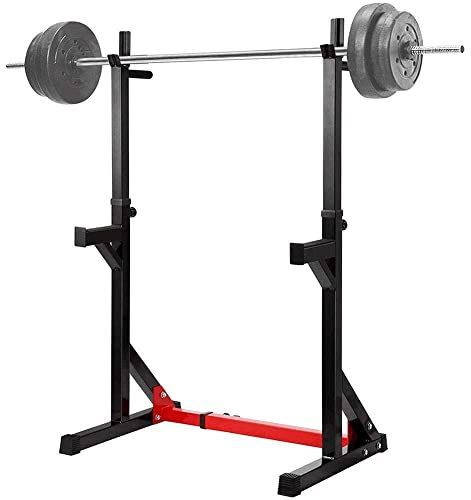CAFIEDR Rack Squat Bankdrücken Multifunktionsregal, Langhantelablage Langhantelständer Gewichtheberablage Hochleistungs-verstellbare Gym Squat Langhantel Home Gym Fitnessständer Ausrüstung
