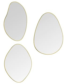 Mirrors and More Wandspiegel 3er Set mit Metallrahmen in Gold |