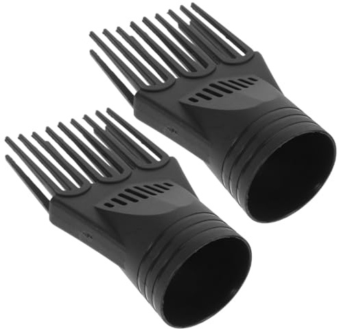 2 Pettine Concentratore in Nero, Set Plastica Pezzi Asciugacapelli | Installazione Semplice, Flusso D’aria Concentrato, Accessorio Leggero, per Styling Ordinato e Chioma Lisci