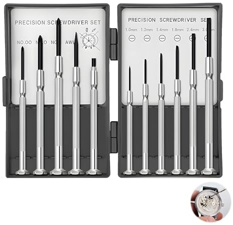 11 Pièces Mini Tournevis de Précision, Petit Kit de Tournevis de Précision en Acier Inoxydable Jeu D'outils D'horloger Kit de Réparation de Lunettes pour Montres Tablettes et Bricolage
