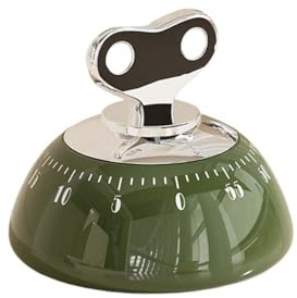 Küchen Timer,Mechanischer Eieruhr 60 Minuten - Lauter Alarm & magnetische Rückseite, Retro-Stil Countdown für Kochen, Backen, Büro & Studium - Zeitmanagement-Helfer (Grün)