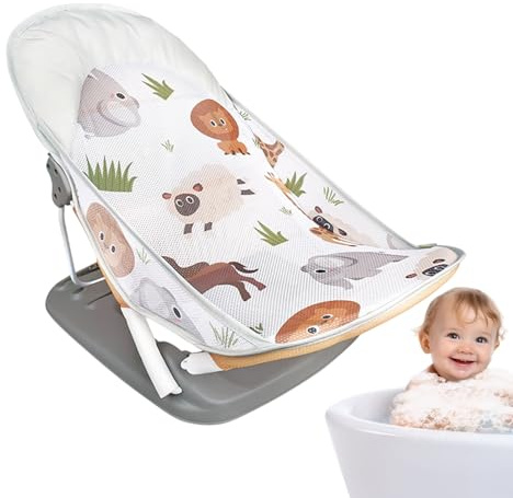 Silla de baño de bebé - asiento plegable, reclinable para bebés | Soporte de baño portátil, accesorio de ducha de seguridad para el cuidado del recién nacido y el uso diario de los niños pequeños en e