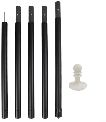 Honseadek Kohlefaser-Planenstangen für Campingzelt und Vorzelt, verstellbar, 1,7 m bis 2,9 m, leichte Ersatzstangen mit leuchtender Kappe, (2,1 m)