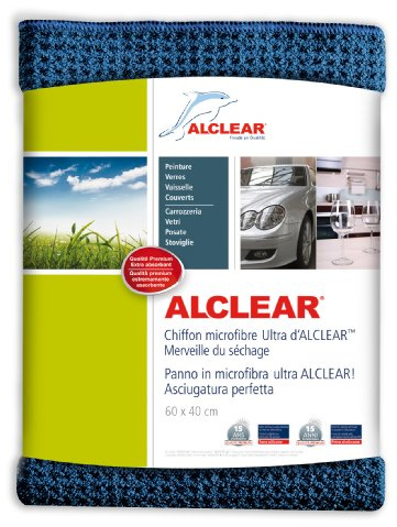 ALCLEAR Italia 820901IF Panno in Microfibra Asciugatura Perfetta – Perfetto per l’Auto e la Moto - 60x40 cm Blu Scuro