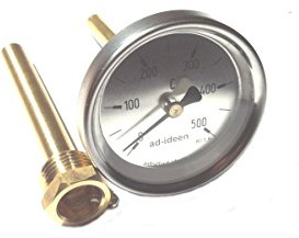 ad-ideen 500°C Thermometer Ofenthermometer Holzbackofen 10 cm