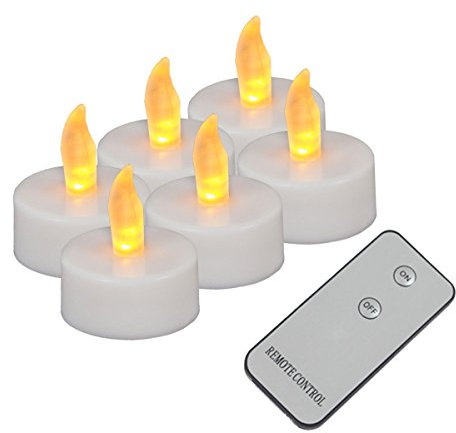Lumineo LED Teelichter flackernd - 6 Stück im Set - inklusive Fernbedienung und Batterien - LED Kerzen für stimmungsvollen Kerzenschein ohne Brandgefahr
