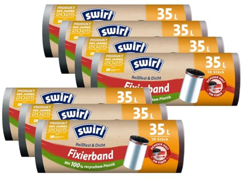 7x Swirl Fixierband Müllbeutel 35L (10 stk./Rolle)