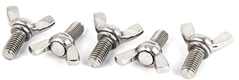 uxcell Metric M8 1.25mm Pitch 304 Stainless Steel Wing Butterfly Thumb Screw 5pcs