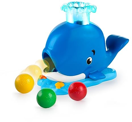 Bright Starts Silly Spout Whale Popper Ballspielzeug mit Musik Lichtern und 3 bunten Bällen, Mehrfarbig