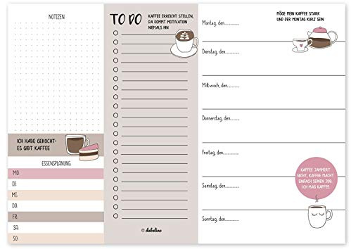 Wochenplaner DIN A4, 50 Blatt: Kaffee-Liebhaber (To Do Liste, Terminplaner, Geschenk für Erzieherin/Lehrerin/Kollegin zum Abschied, Geburtstag, Weihnachten, witzig, lustig)