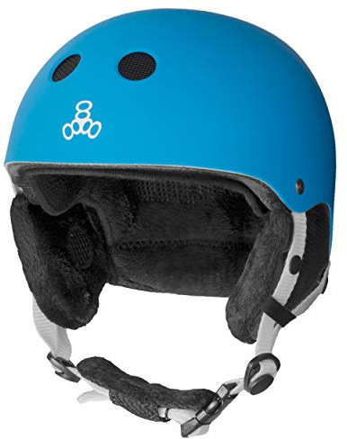 Triple Eight Snow Audio Ski and Snowboard Helmet with Built-in Speakers, Blue Rubber, Large/X-Large