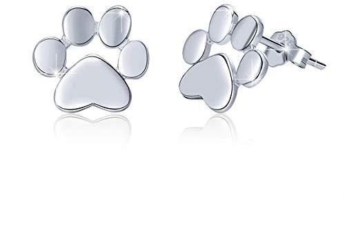 Mädchen Ohrringe 925 Sterling Silber Post Hypoallergene Schraubverschluss mit Sicherheit ohrstecker versch Ohrringe für Kinder Mädchen Damen Schmuck (Pfote)