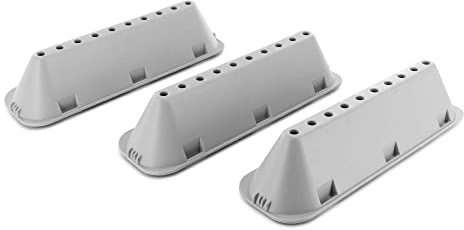 DL-pro Lot de 3 nervures de tambour 18,4x5,3x4 cm pour Indesit Hotpoint C00065463 Whirlpool Bauknecht 482000022670 Ensemble robuste de nervures de tambour avec 10 trous, blanc, pour machine à laver et