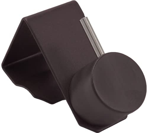 dekondo 10x Fensterhaken/Dekohaken/Fensterklipp/Fensterclip für Gardinenstangen/Vitragenstangen/Scheibengardinen (sowohl seitlich als auch Oben zu befestigen), braun (15-20mm Fensterdicke)